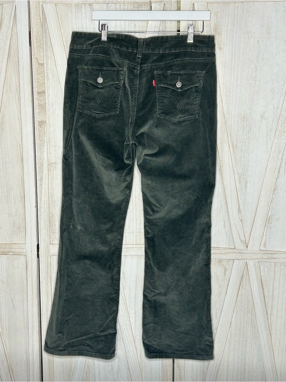 Levi's Women’s 526 Slender Boot Cut Dark Green Corduroy Dark Academia Pants Sz16 - Picture 2 of 10
